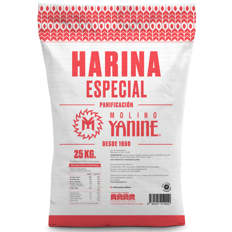 HARINA PANIFICACIÓN ESPECIAL 25 KG
