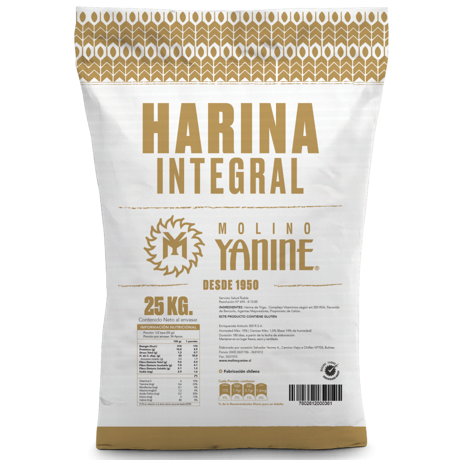 HARINA INTEGRAL FINA 25 KG